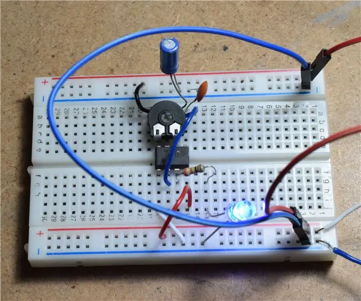 LED chirog'i va 555 taymer yordamida PWM osilatori: 3 qadam