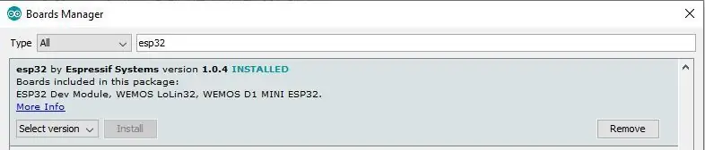 Instaloni Bordin ESP32 në Arduino IDE
