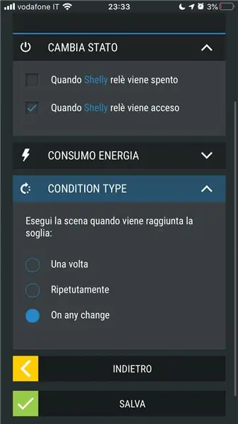 Cree un escenario para apagar la tira de LED RGBW