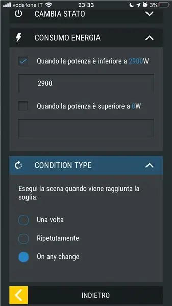 Cree un escenario para apagar la tira de LED RGBW