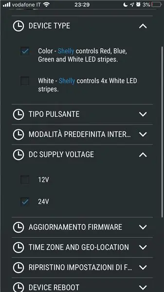 Podesite postavke Shelly RGBW 2