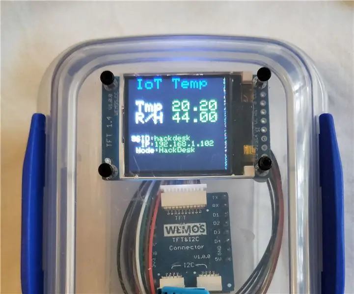 Registratore Internet di temperatura e umidità con display utilizzando ESP8266: 3 passaggi