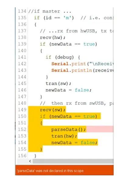 Recepción y manejo de datos en el Arduino esclavo