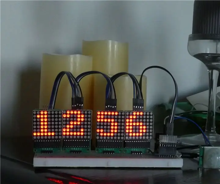 8x8 Led Matrix Clock & Anti-Intrusion Advarsel: 4 trin (med billeder)