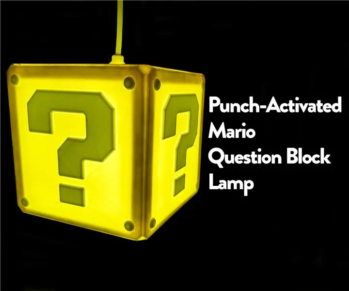 Punch Activated Mario Question Block Lamp: 8 trinn (med bilder)