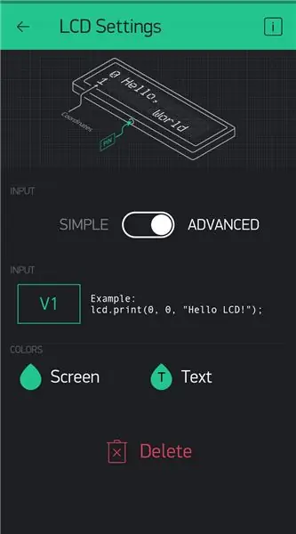 Pilih Mod Lanjutan dan Tetapkan Pin ke V1