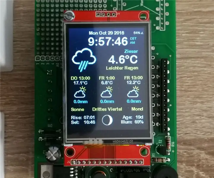 ESP8266 farget værstasjon: 8 trinn