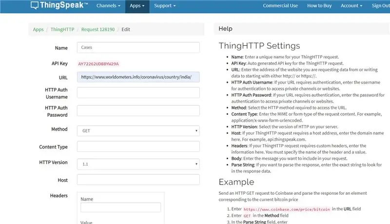 Configuración de ThingSpeak