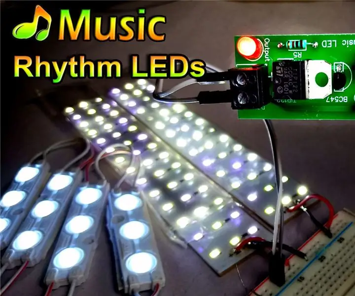 Music Rhythm LED Flash Light: 9 trinn (med bilder)