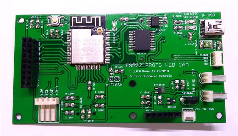 Завершение платы ESP32 PROTO WEB CAM Board