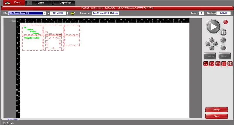 अपने बॉक्स प्लान को अपने लेजर एनग्रेवर पर अपलोड करें