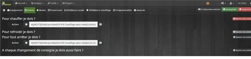 Créations d'actions My Thermostat