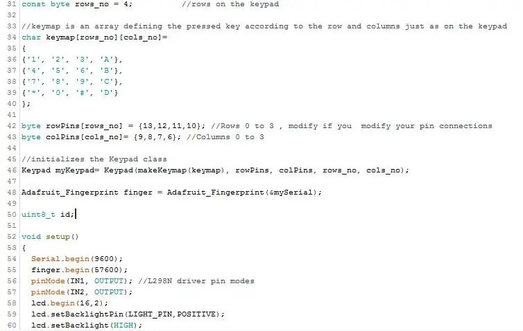 Fingerprint Lock Code at Pagpapatakbo