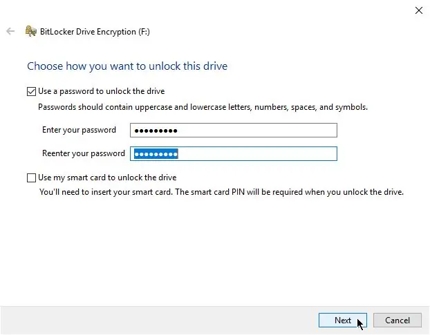 ตัวช่วยสร้าง BitLocker