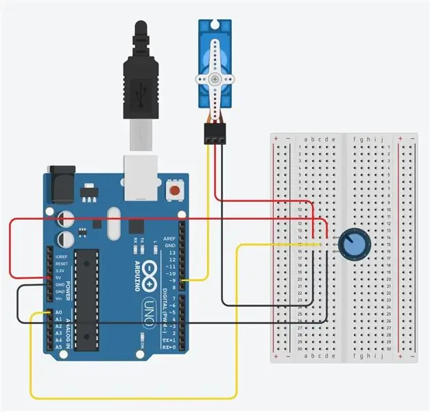 Potenciometr a servo: řízený pohyb s Arduino