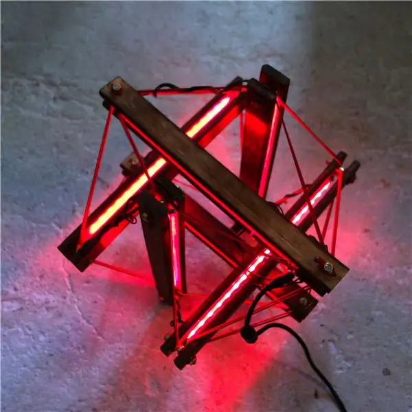 Lampă interactivă cu led | Structura Tensegrity + Arduino