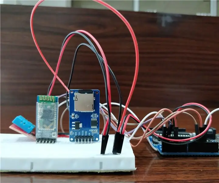 Registrador de dades de temperatura i humitat des d’Arduino fins al telèfon Android amb mòdul de targeta SD mitjançant Bluetooth: 5 passos