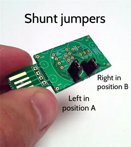 Instellingen shuntjumper