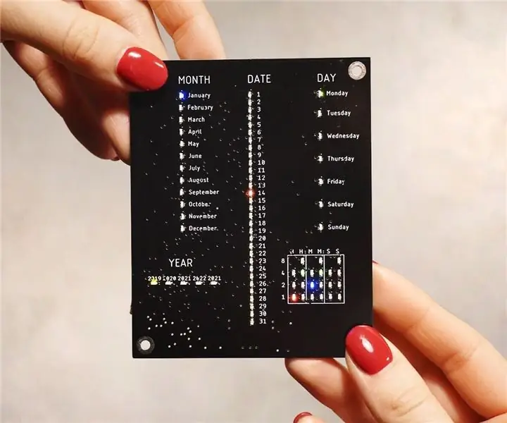 5 $ PCB CALENDAR NROG BINARY CLOCK: 7 Kauj Ruam (nrog Duab)