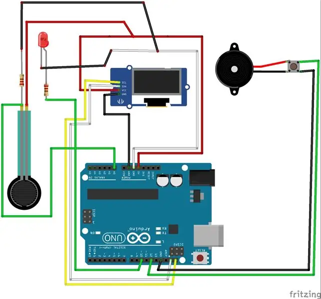 Conectando o resistor sensível à força e o LED ao resto