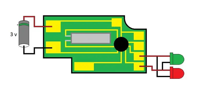 3 volt forsyningskrets 1 og 2 lysdioder