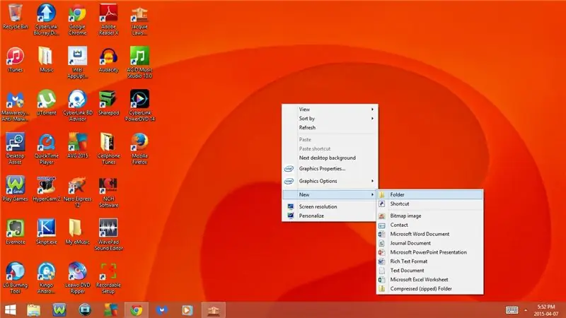 Napravite novu fasciklu na radnoj površini