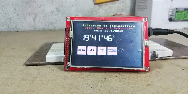 Kako napraviti sat u stvarnom vremenu pomoću Arduino i TFT zaslona | Arduino Mega RTC s 3,5 -inčnim TFT zaslonom