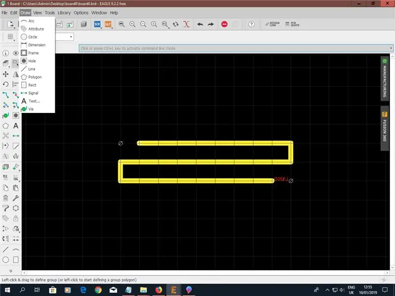 Drawing the Simple Design in Eagle - 2: the Track