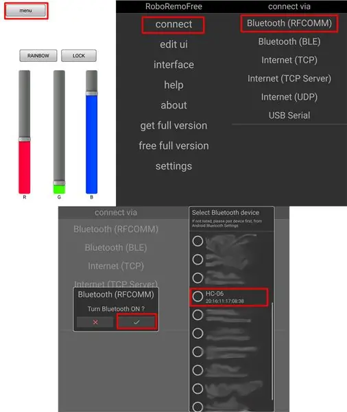 RoboRemo'yu HC-06'ya bağlayın