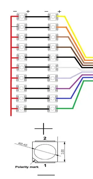 Plak en soldeer de LED onder de bovenplaat