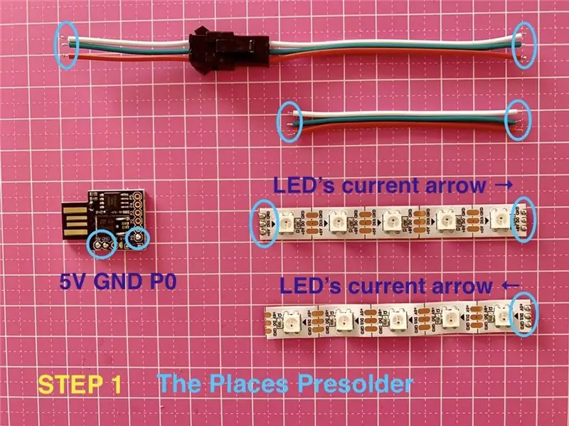 A LED -ek és a panel forrasztása