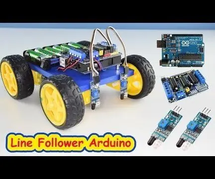 Līnijas sekotājs robots Arduino un L293D vairogs: 4 soļi