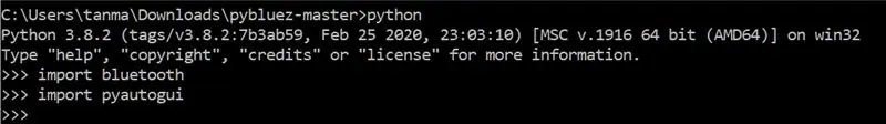 Python-script ontwikkelen om muisaanwijzer via Bluetooth te bedienen