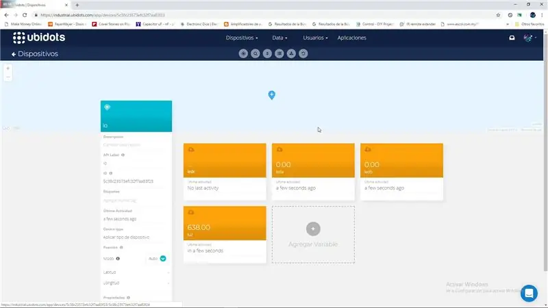 Configuración de la plataforma Ubidots