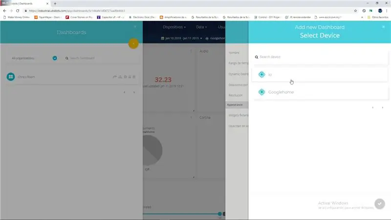 Configuración de la plataforma Ubidots