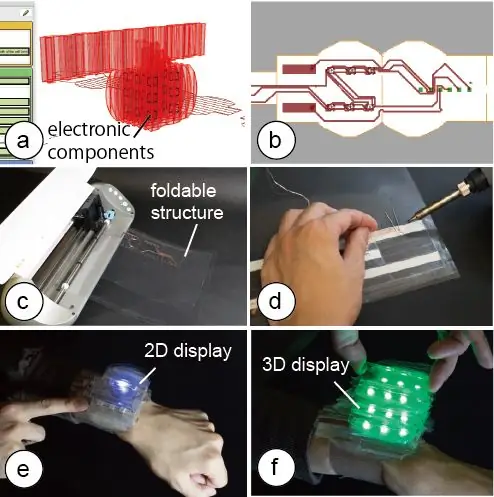 FoldTronics: Membuat Objek 3D Dengan Elektronik Bersepadu Menggunakan Struktur HoneyComb yang Boleh Dilipat