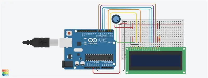 LCD -pistoke ja liitännät Arduinolla