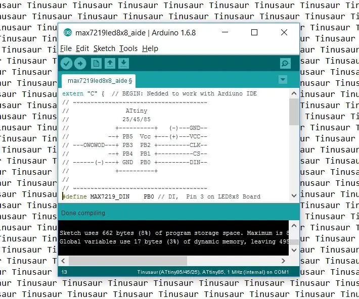 Arduino IDE Tinusaur Kartları ile Çalışmak İçin Nasıl Kurulur.: 3 Adım