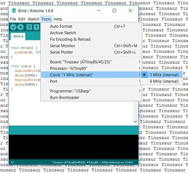 Configurazione per utilizzare la tavola Tinusaur