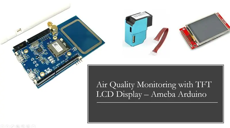 Eenvoudige monitering van luggehalte met TFT LCD-skerm- Ameba Arduino