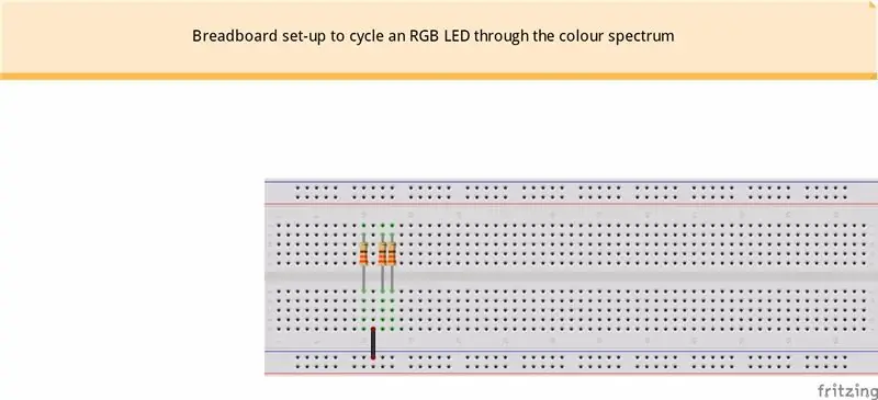 Ntxig rau 330 Ohm Resistors thiab Ground Jumper Cable rau hauv Breadboard