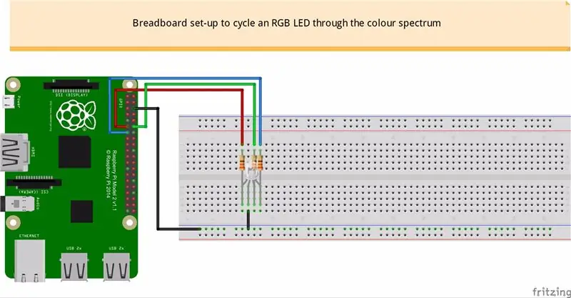 Txuas cov Cables rau Breadboard Tshooj 4: Txuas Blue LED Leg