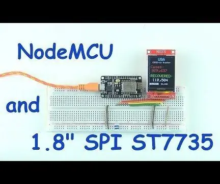 NodeMCU na 1.8 "SPI ST7735 Onyesha: 3 Hatua