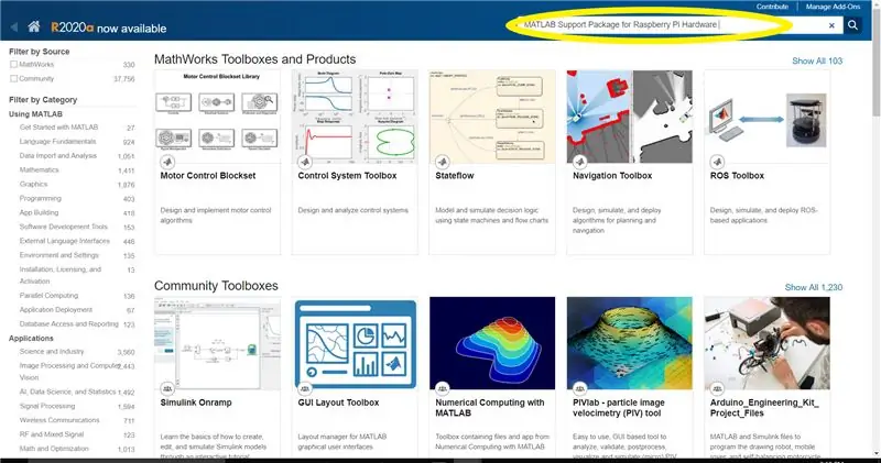 Installieren des erforderlichen Support-Pakets in MATLAB