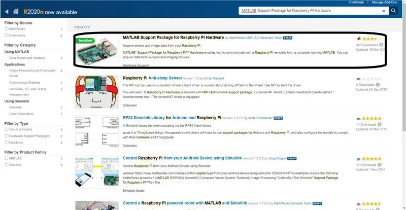 Instal·lació del paquet de suport Necessaary a MATLAB