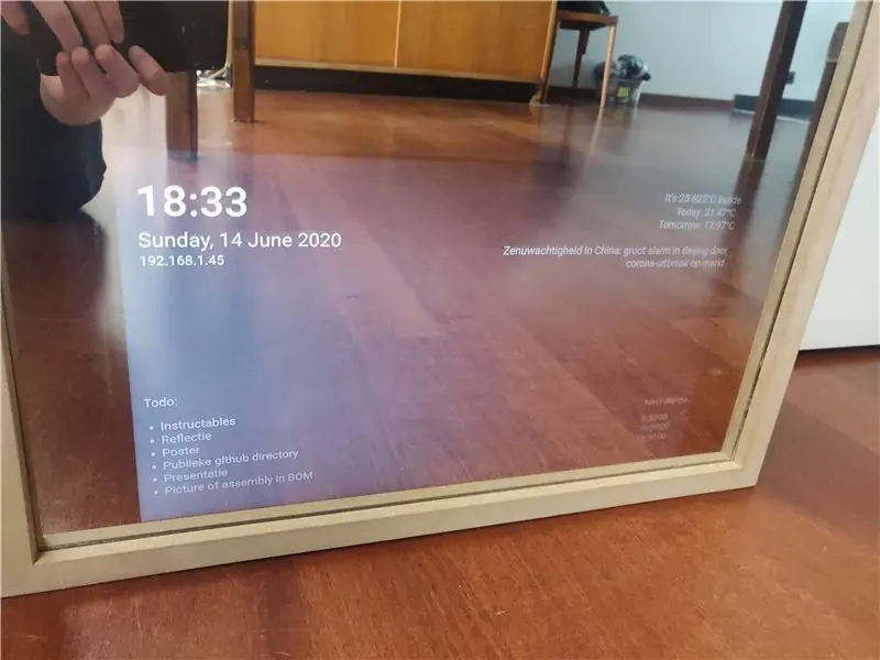 Magic Mirror Met Nuus, Weer, Alarm, Timer en Todolist