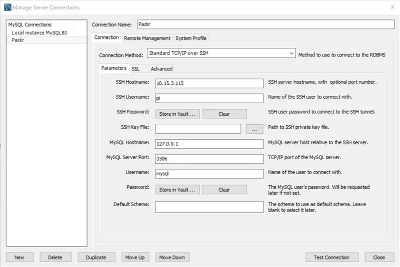 Configura MySQL