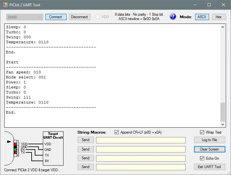 Envie os dados decodificados para o monitor serial