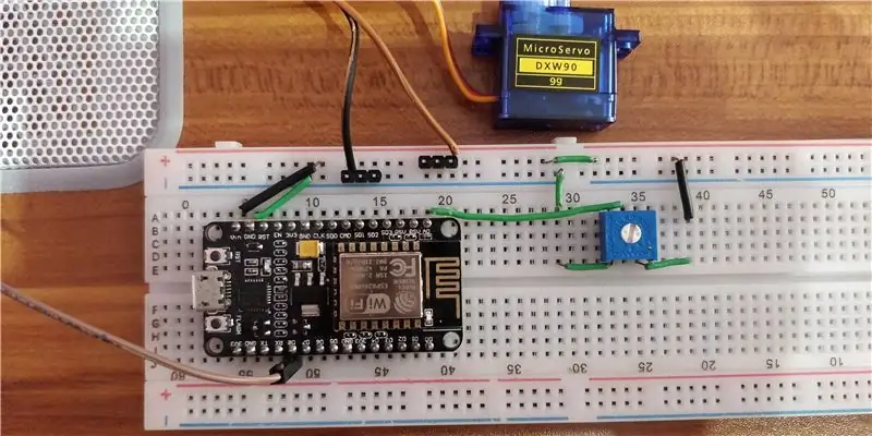 (opcional) Conexión de circuito al servo de control con un potenciómetro