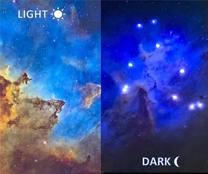 Nebula Dengan Bintang LED Bersinar di Malam Hari: 4 Langkah